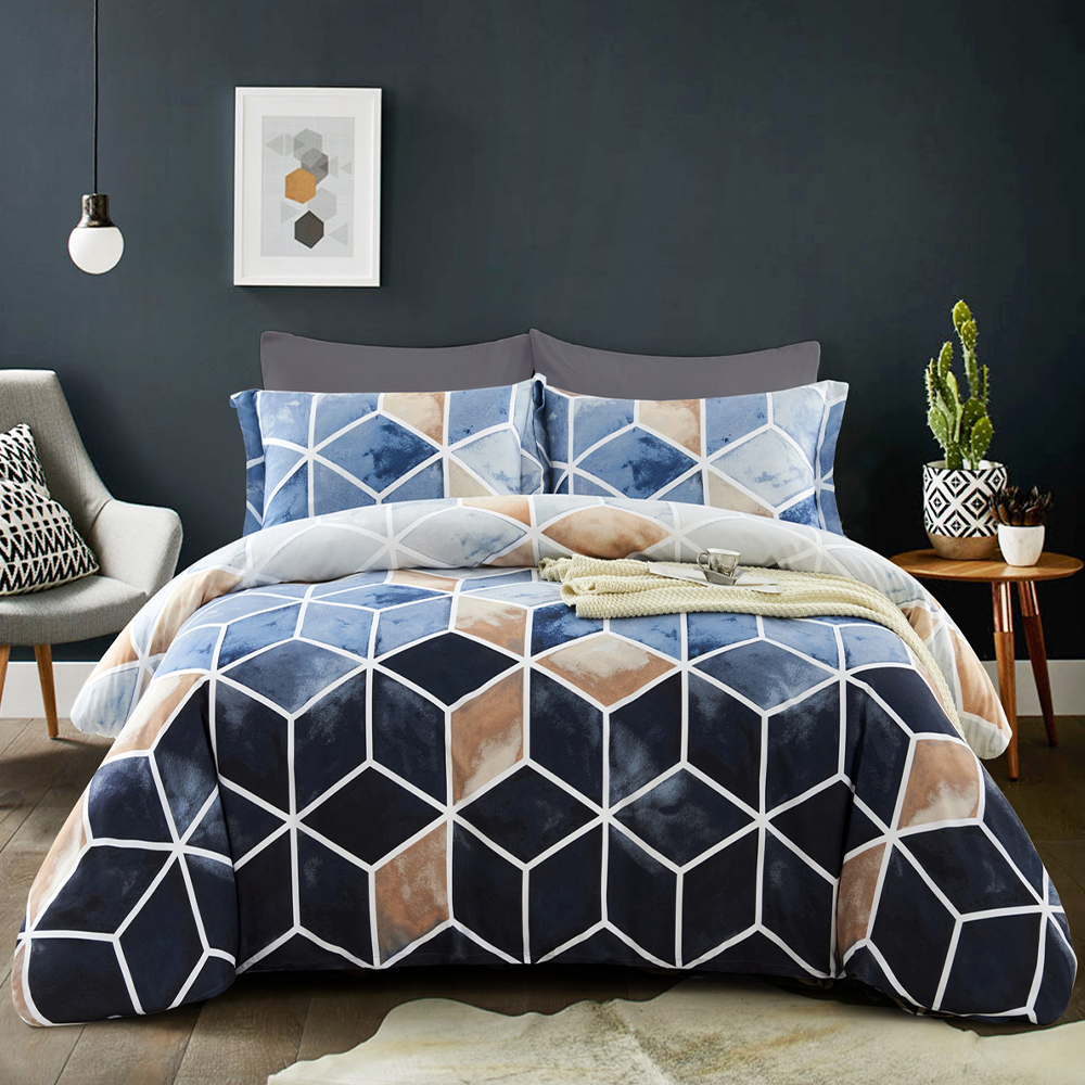 Set copripiumino stampato geometrico Decay. Collezione di set di biancheria da letto