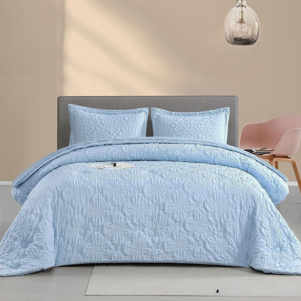 Set copripiumino copripiumino con trama floreale in rilievo a bacca, set di biancheria da letto