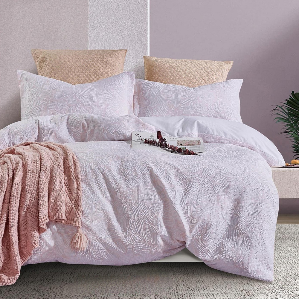 Set copripiumino con motivo floreale in rilievo Zuma, set biancheria da letto