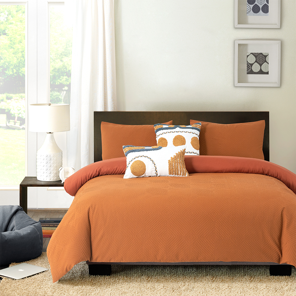 Set copripiumino con texture geometrica in rilievo Pelawan Set biancheria da letto