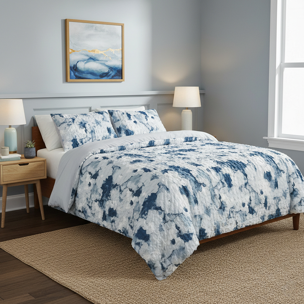 Set copripiumino seersucker acquerello Milah Tie-Dye Set biancheria da letto