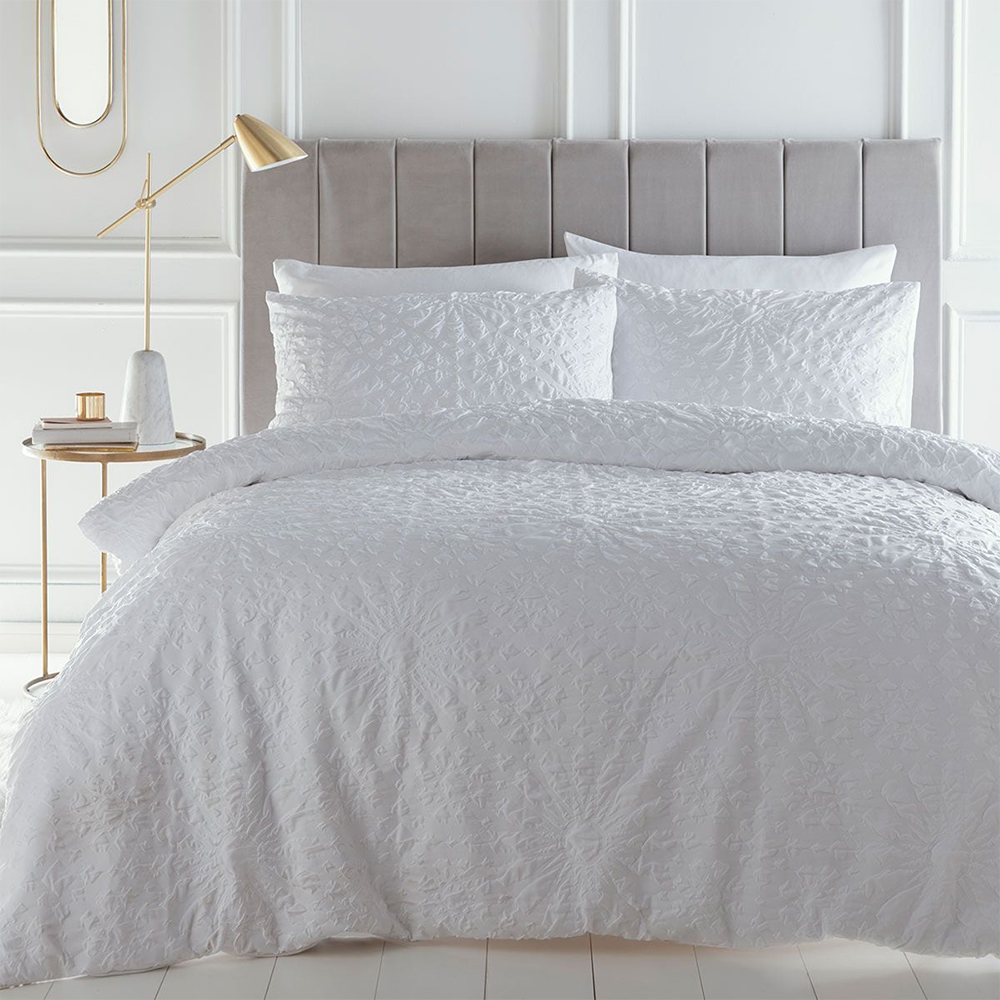 Set copripiumino moderno strutturato in rilievo con ginepro, set biancheria da letto