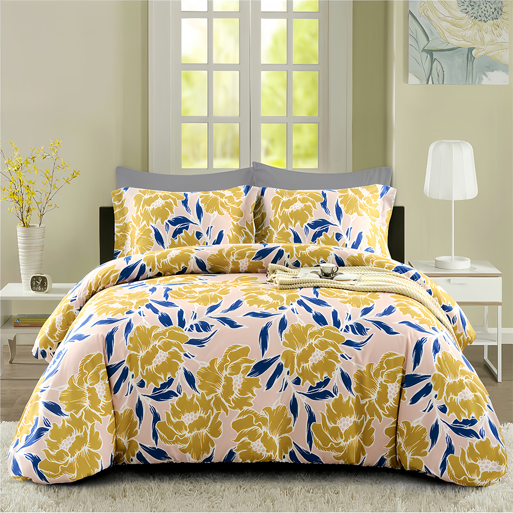 Set copripiumino con stampa floreale Della Botanical, collezione di set biancheria da letto