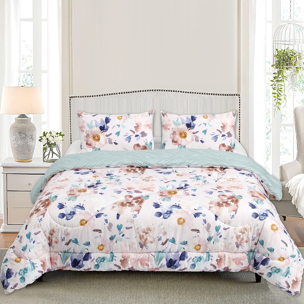 Set piumino reversibile con stampa floreale Greta