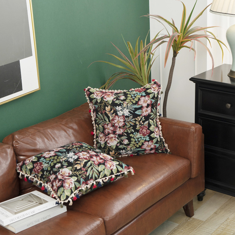 Cuscino decorativo in stile etnico americano marocchino con frange
